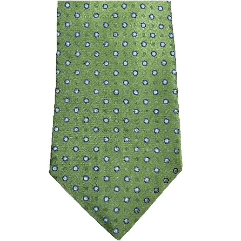 Tango Silk Necktie Green Blue Polka Dot Business Career 59